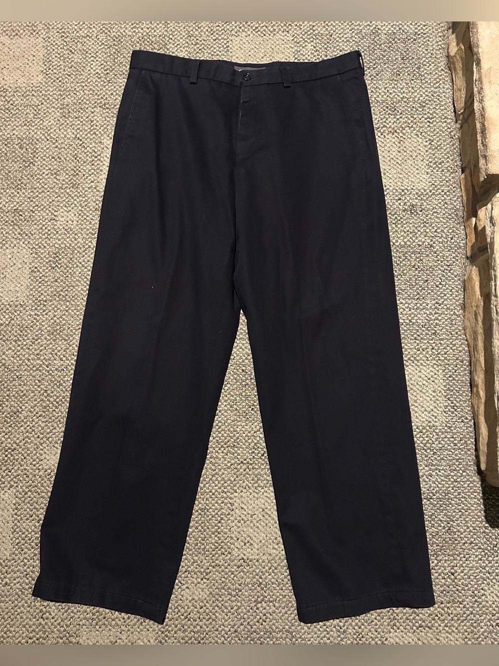Eddie Bauer Pants Mens Size 35 Wrinkle Free Black Relaxed Fit Business